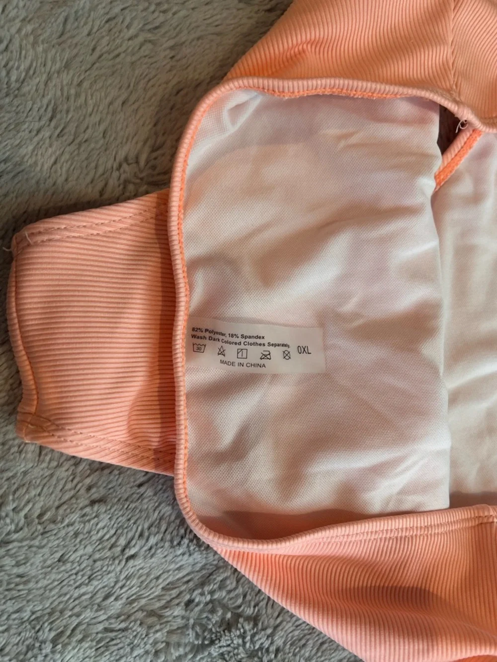 Peach Ribbed Bikini Set - Picture 6 of 6